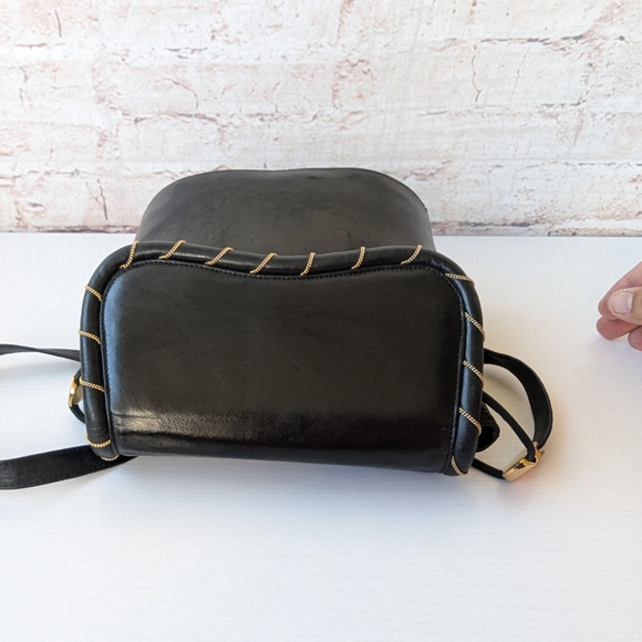 Stuart Weitzman Black Crossbody Bag with Gold Stitching - Picture 9 of 13